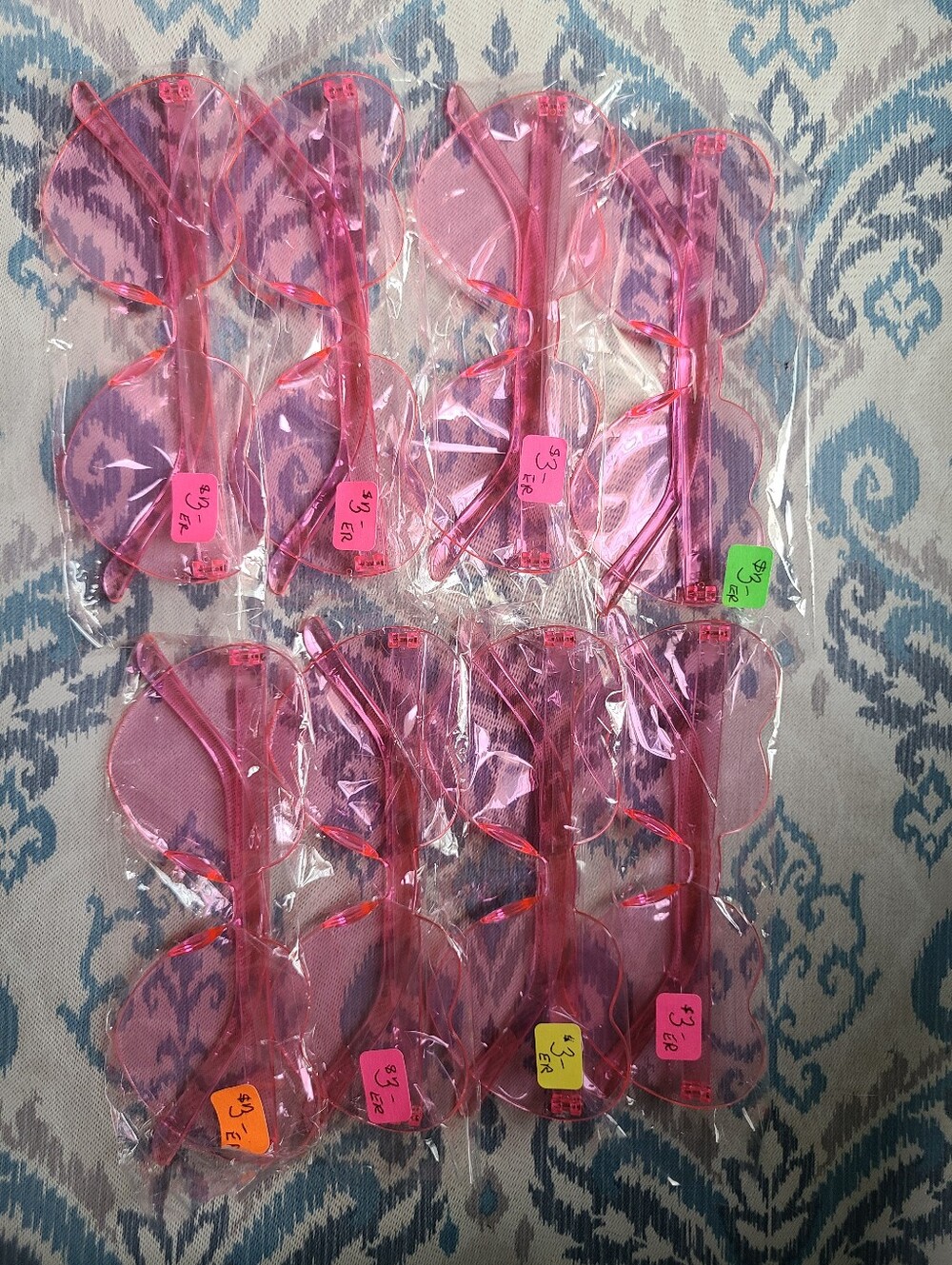 Pink heart glasses 8 Pack New - Picture 2 of 5